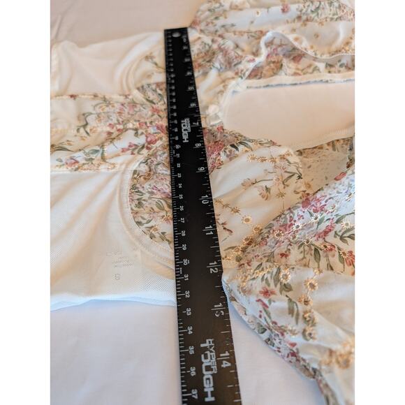 Women's Floral Puff Sleeve Fairy Festival Corset Top Size S Peasant‎ - Picture 8 of 8